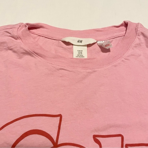 H&M Coke Coca Cola Pink T-Shirt Women’s Size XS - Picture 3 of 16